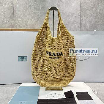 PRADA | Raffia Tote Bag In Tan 1BG424 - 51 x 45cm