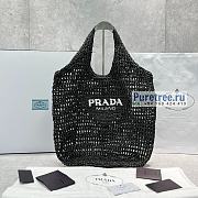 PRADA | Raffia Tote Bag In Black 1BG424 - 51 x 45cm - 1