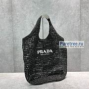 PRADA | Raffia Tote Bag In Black 1BG424 - 51 x 45cm - 6