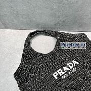 PRADA | Raffia Tote Bag In Black 1BG424 - 51 x 45cm - 5