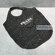PRADA | Raffia Tote Bag In Black 1BG424 - 51 x 45cm - 4