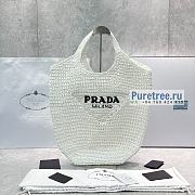 PRADA | Raffia Tote Bag In White 1BG424 - 51 x 45cm - 1