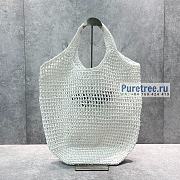 PRADA | Raffia Tote Bag In White 1BG424 - 51 x 45cm - 4