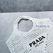 PRADA | Raffia Tote Bag In White 1BG424 - 51 x 45cm - 3