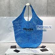 PRADA | Raffia Tote Bag In Blue 1BG424 - 51 x 45cm - 1
