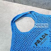 PRADA | Raffia Tote Bag In Blue 1BG424 - 51 x 45cm - 3