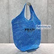 PRADA | Raffia Tote Bag In Blue 1BG424 - 51 x 45cm - 2