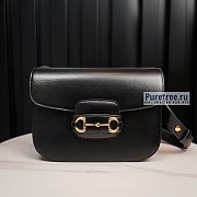 GUCCI | Horsebit 1955 Shoulder Bag Black Leather - 25 x 18 x 8cm - 1