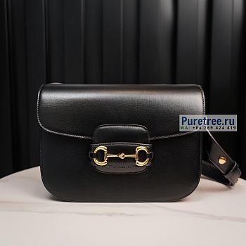 GUCCI | Horsebit 1955 Shoulder Bag Black Leather - 25 x 18 x 8cm