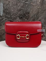 GUCCI | Horsebit 1955 Shoulder Bag Red Leather - 25 x 18 x 8cm - 1