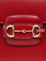 GUCCI | Horsebit 1955 Shoulder Bag Red Leather - 25 x 18 x 8cm - 3