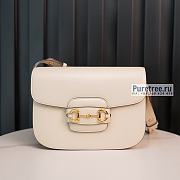 GUCCI | Horsebit 1955 Shoulder Bag White Leather - 25 x 18 x 8cm - 1