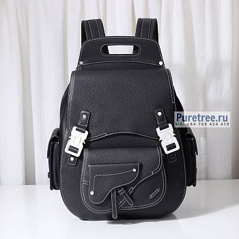 DIOR | Maxi Gallop Backpack Black Grained Calfskin - 33 x 47 x 13.5cm