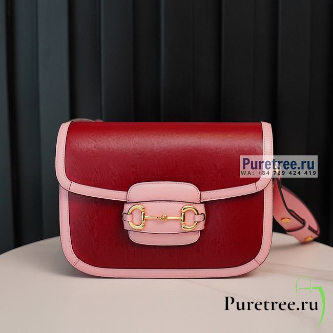 GUCCI | Horsebit 1955 Shoulder Bag Pink/Red Leather - 25 x 18 x 8cm - 1