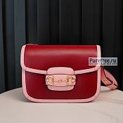 GUCCI | Horsebit 1955 Shoulder Bag Pink/Red Leather - 25 x 18 x 8cm - 1