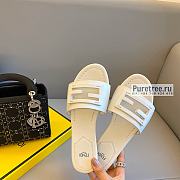 FENDI | Signature White Leather Slides - 2