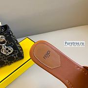 FENDI | Signature Brown Leather Slides - 5