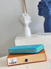 Louis Vuitton | Zippy Wallet Turquoise Blue Lambskin M81512 - 19.5 x 10.5 x 2.5cm - 5