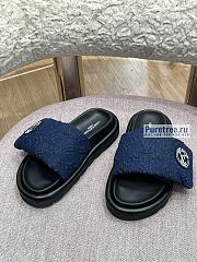 Louis Vuitton | Pool Pillow Flat Comfort Mule Blue Monogram Denim - 3