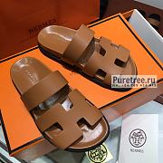 HERMES | Chypre Sandal Brown Calfskin Insole - 4