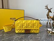 FENDI | Baguette Yellow Canvas Bag With Embroidery 8BR600 - 26 x 6 x 15cm - 1