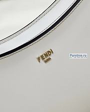 FENDI | O'Lock Swing Pale White Leather And Fox Fur Pouch - 32 x 5 x 11cm - 4