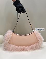 FENDI | O'Lock Swing Pale Pink Leather And Fox Fur Pouch - 32 x 5 x 11cm - 5