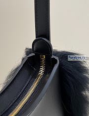 FENDI | O'Lock Swing Pale Black Leather And Fox Fur Pouch - 32 x 5 x 11cm - 2