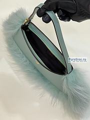 FENDI | O'Lock Swing Pale Mint Green Leather And Fox Fur Pouch - 32 x 5 x 11cm - 4
