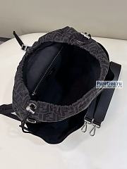FENDI | Drawstring Backpack Black FF Jacquard Fabric Backpack - 46 x 40 x 25cm - 2