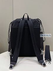 FENDI | Drawstring Backpack Black FF Jacquard Fabric Backpack - 46 x 40 x 25cm - 3