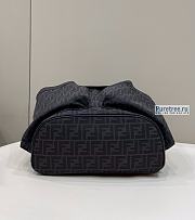 FENDI | Drawstring Backpack Black FF Jacquard Fabric Backpack - 46 x 40 x 25cm - 4