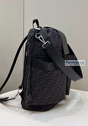 FENDI | Drawstring Backpack Black FF Jacquard Fabric Backpack - 46 x 40 x 25cm - 6
