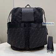 FENDI | Drawstring Backpack Black FF Jacquard Fabric Backpack - 46 x 40 x 25cm - 1
