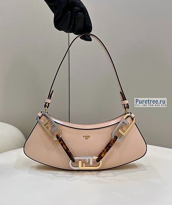FENDI | O'Lock Swing Pink Leather Pouch - 32 x 11 x 5cm