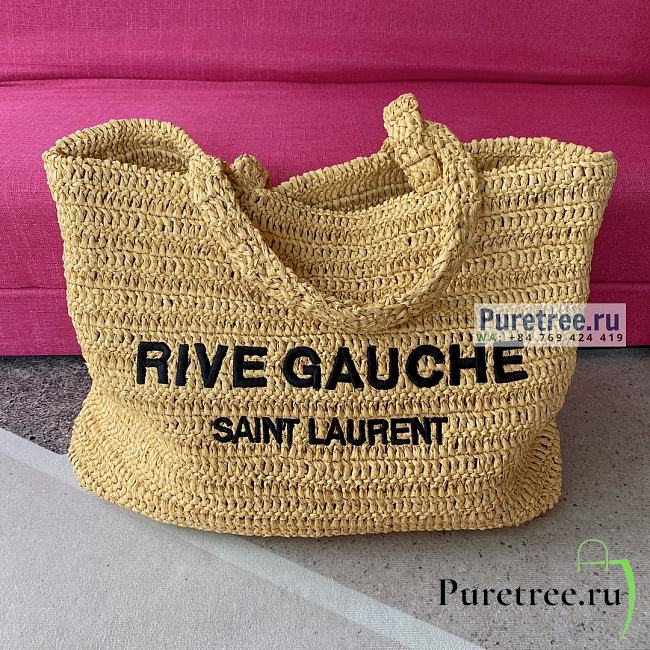 YSL | Rive Gauche Supple Tote Bag In Raffia Crochet - 38 x 35 x 14.5cm - 1