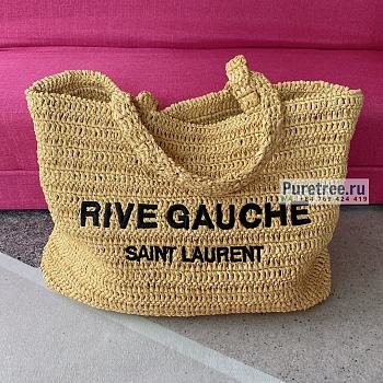 YSL | Rive Gauche Supple Tote Bag In Raffia Crochet - 38 x 35 x 14.5cm