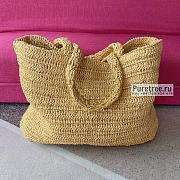 YSL | Rive Gauche Supple Tote Bag In Raffia Crochet - 38 x 35 x 14.5cm - 5