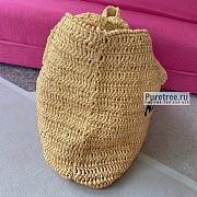 YSL | Rive Gauche Supple Tote Bag In Raffia Crochet - 38 x 35 x 14.5cm - 4