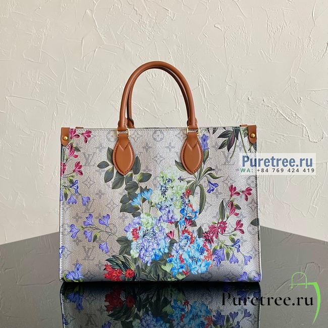 Louis Vuitton | OnTheGo MM Floral Pattern Metallic-silver Canvas M21233 - 35 x 27 x 14 cm - 1