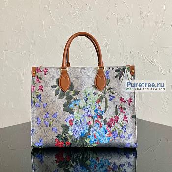 Louis Vuitton | OnTheGo MM Floral Pattern Metallic-silver Canvas M21233 - 35 x 27 x 14 cm