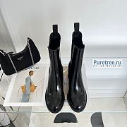 PRADA | Heeled Brushed Leather Booties - 8.5cm - 2