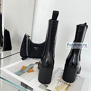 PRADA | Heeled Brushed Leather Booties - 8.5cm - 3