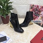 D&G | Patent Leather Ankle Boots With DG Pop Heel - 10.5cm - 6