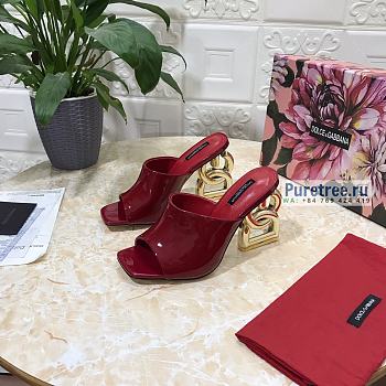 D&G | Red Patent Leather Mules - 7.5cm