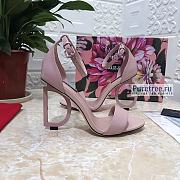 D&G | Light Pink Calfskin Nappa Sandals With DG Heel - 10.5cm - 5