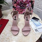 D&G | Light Pink Calfskin Nappa Sandals With DG Heel - 10.5cm - 6