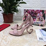 D&G | Light Pink Calfskin Nappa Sandals With DG Heel - 10.5cm - 1