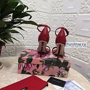 D&G | Red Calfskin Nappa Sandals With DG Heel - 10.5cm - 3