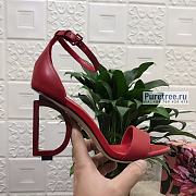 D&G | Red Calfskin Nappa Sandals With DG Heel - 10.5cm - 4